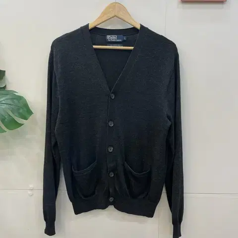 폴로 랄프로렌 가죽패치 메리노울 가디건 100