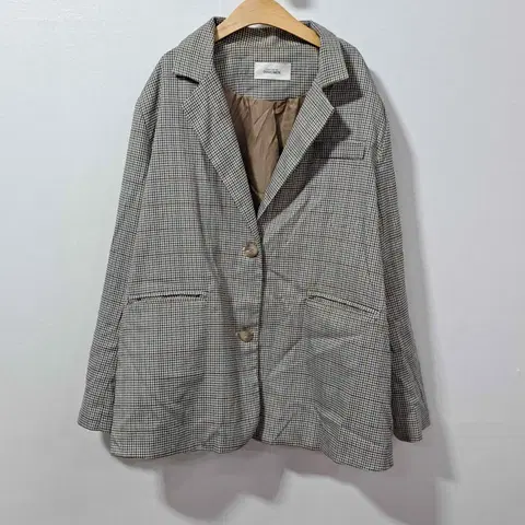 09우먼 여성용 오버핏 체크 블레이저 2사이즈