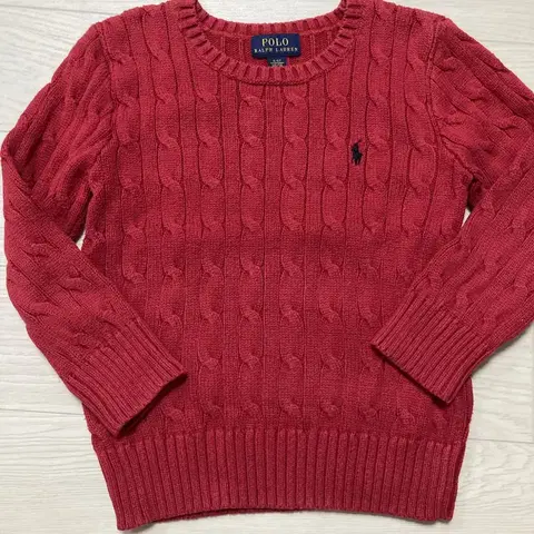 폴로 랄프로렌 케이블 니트 레드 (4T-110)