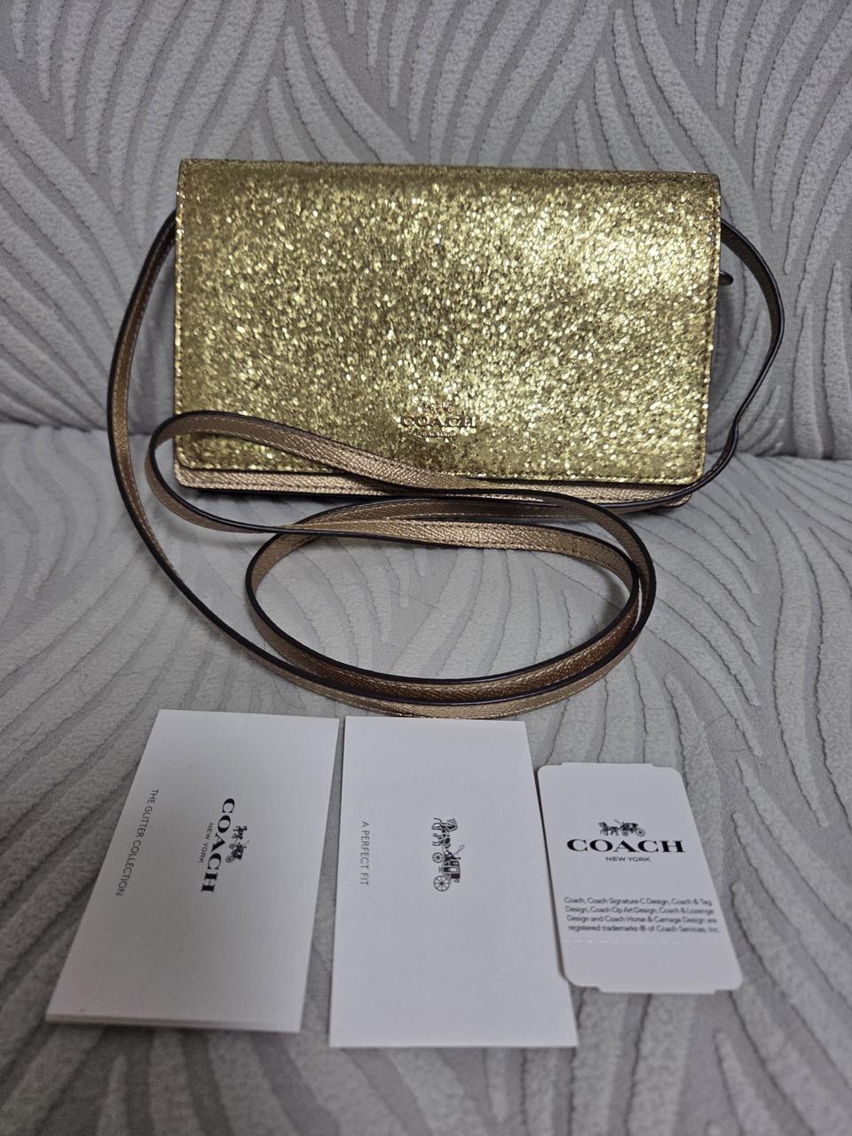 코치 골드펄 미니 크로스백
