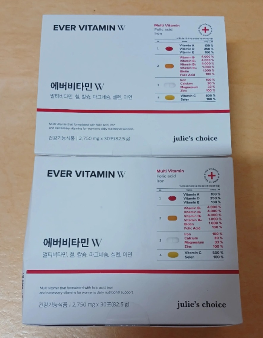 (새상품) 줄리스초이스 에버비타민w 30포 2박스