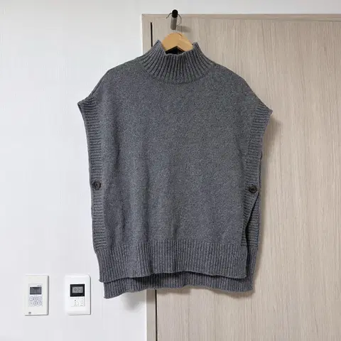 터틀넥 레이어드 니트조끼