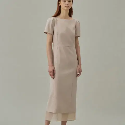 라메레이 See-through Boat Neck Dress