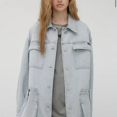 메종마레 Washed Work Jacket, Light Grey