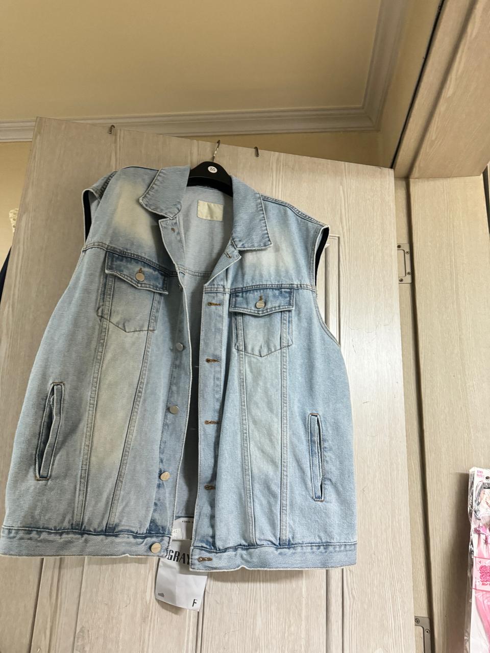 새상품 ) 여성 데님 조끼