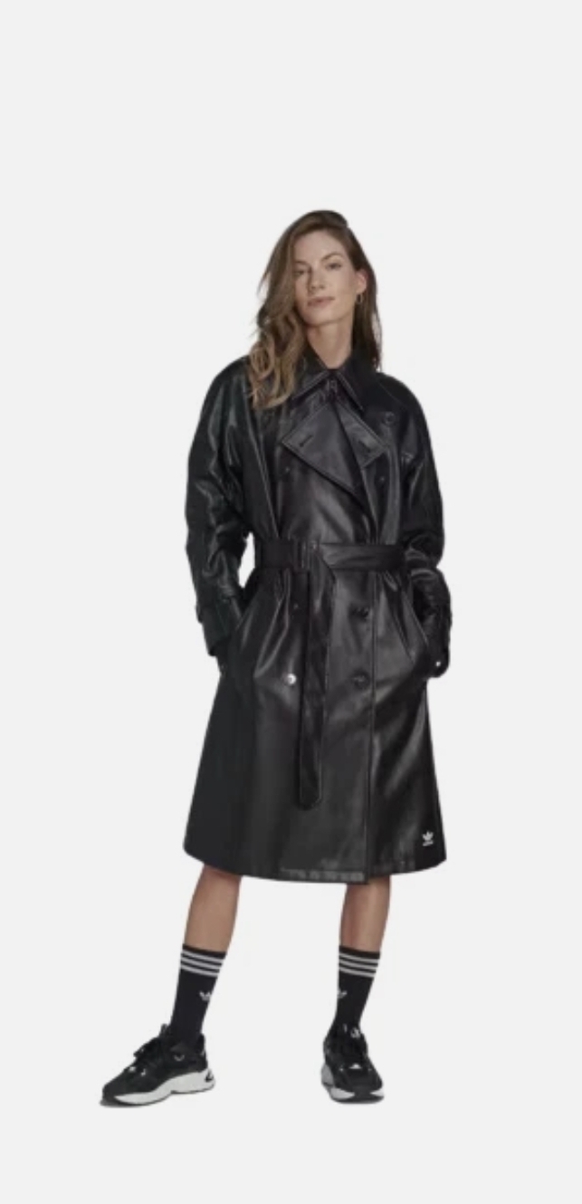 아디다스 레더 트렌치코트