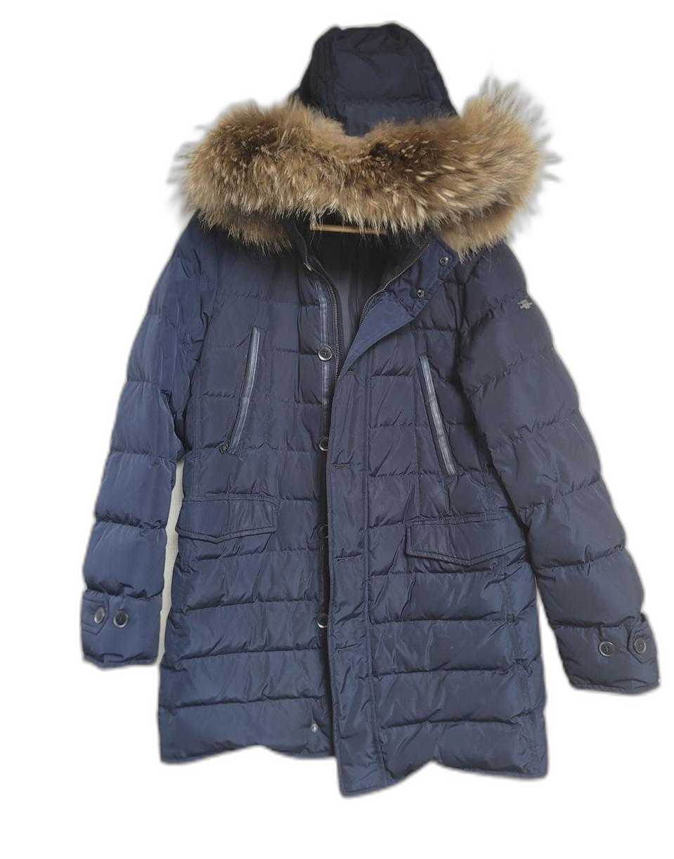 헨리코튼 네이비 후드 패딩 점퍼. 100