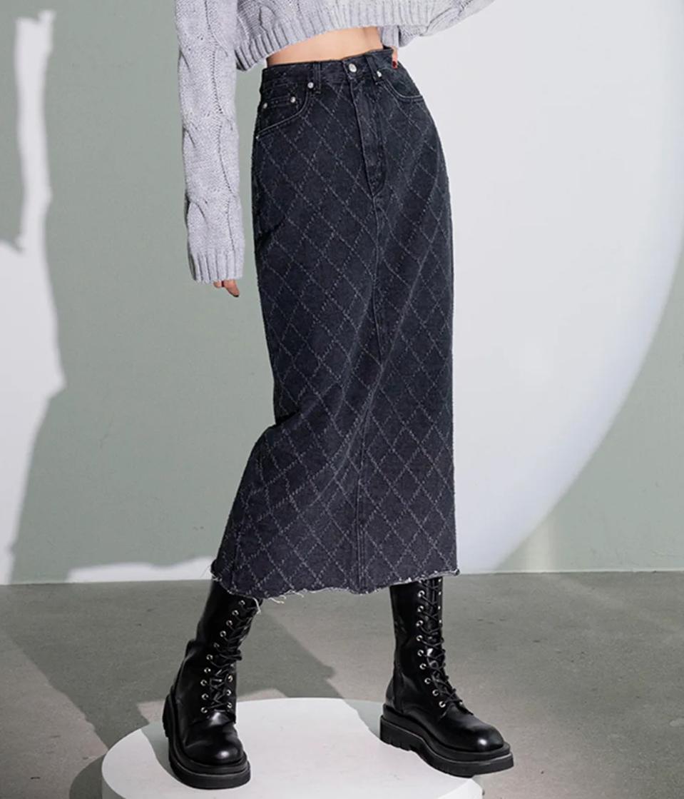 힙한 롱스커트 66 레오파드 샤이니