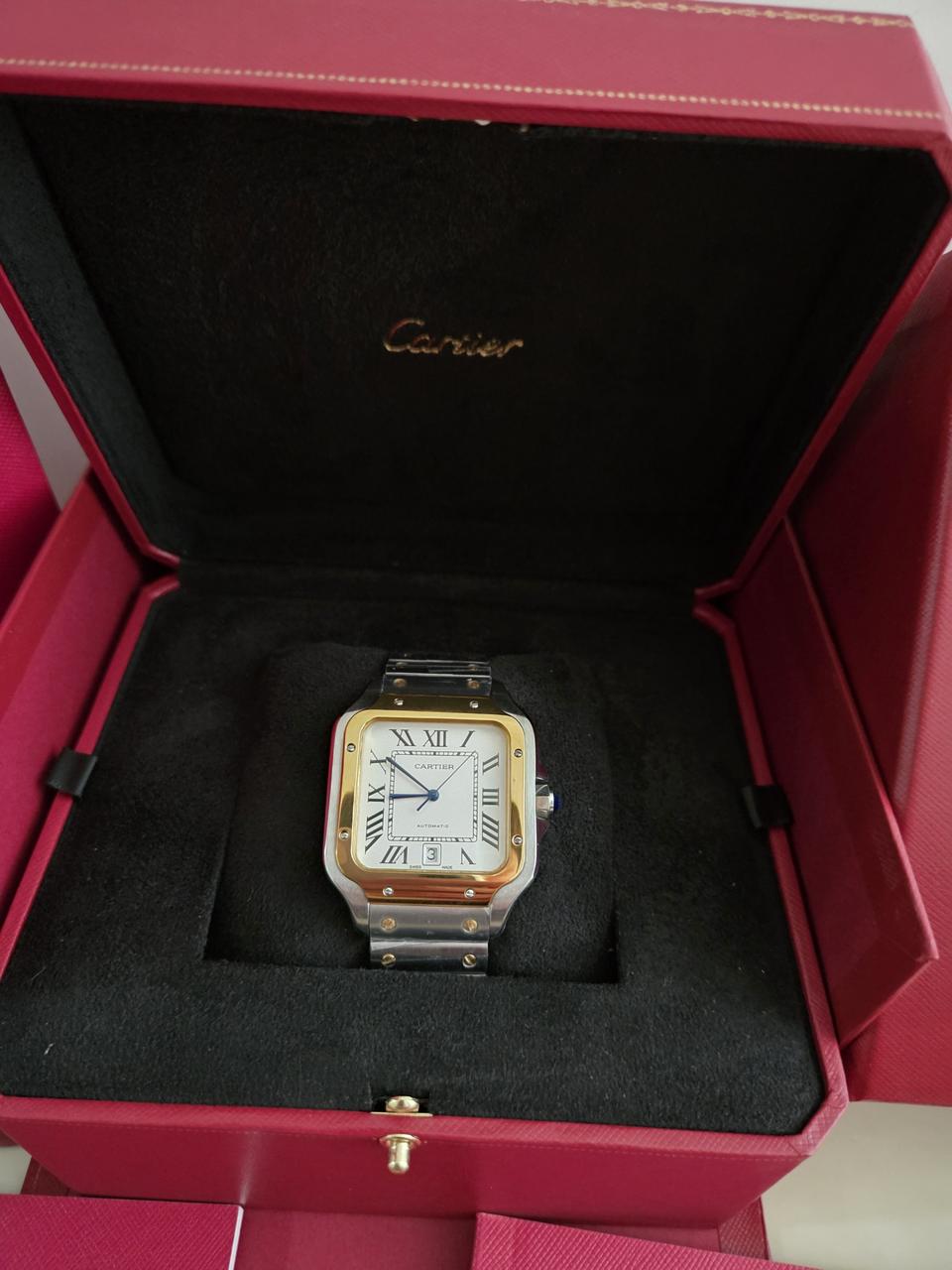 까르띠에 산토스 콤비 라지 풀박스 새상품