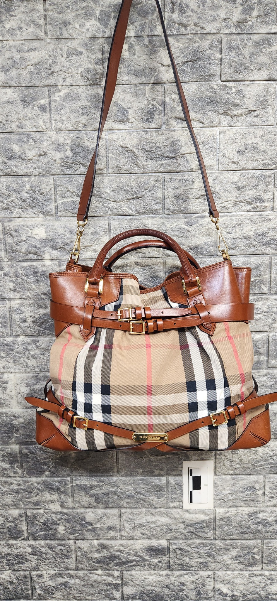 버버리 하우스체크 토드 앤 숄더백