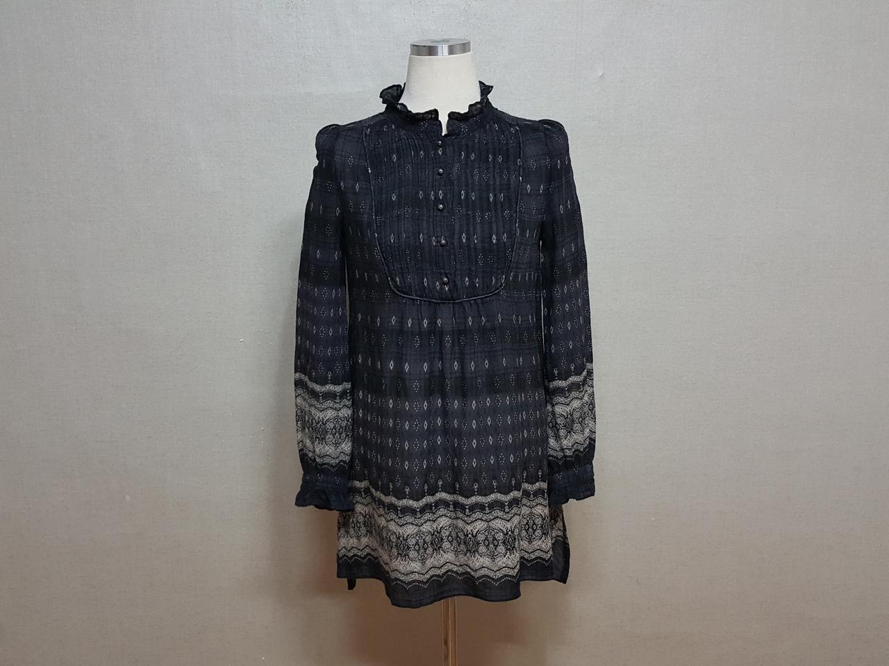 ZOOC 울실크 집시스타일 박시 블라우스 55 상태우수