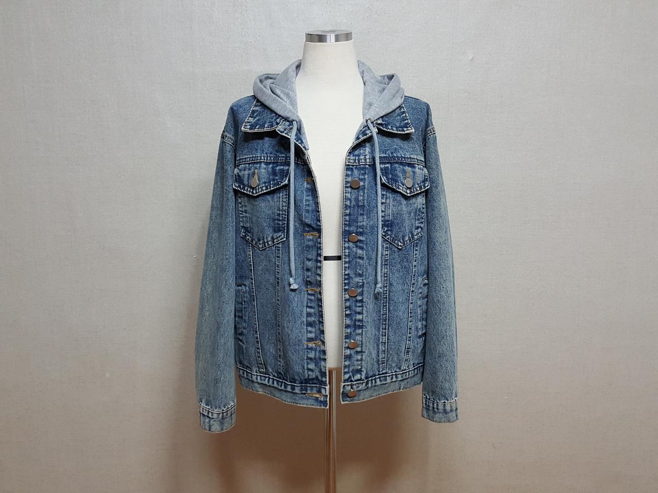 후드 탈착식 오버핏 여성 청자켓 55/66/77 거의새것 