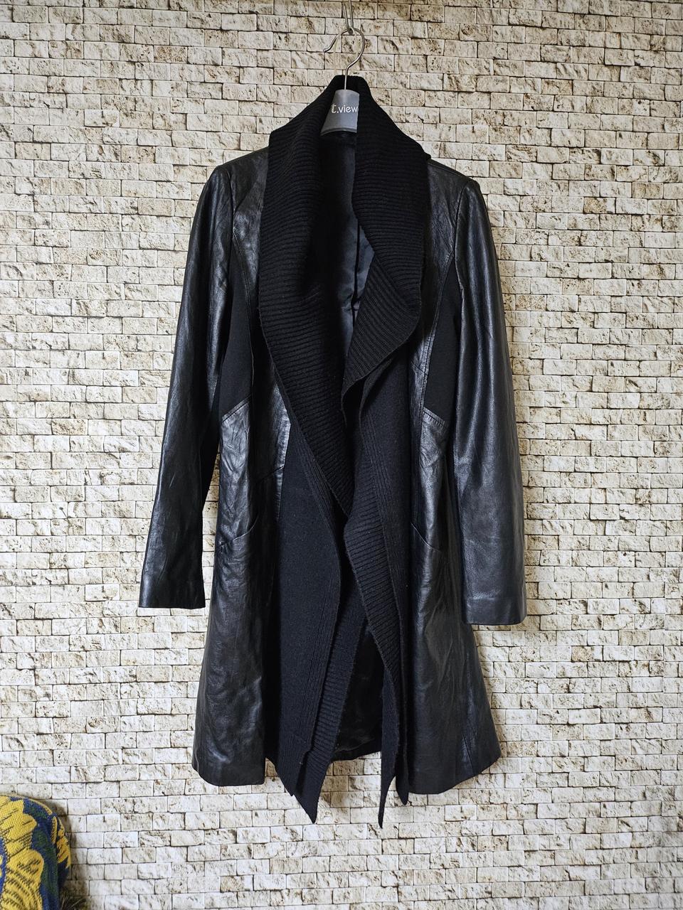 천연 양가죽 니트후드 코트 여 55