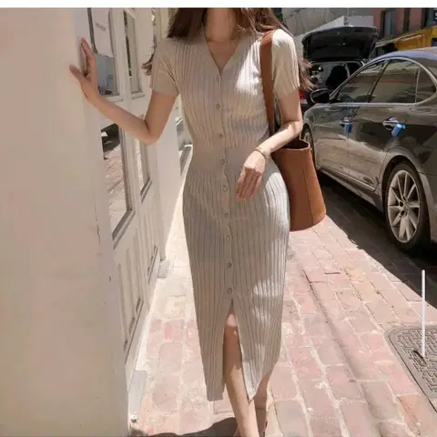 다크로맨스 골지 니트 원피스