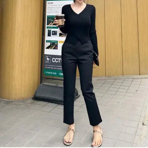 디어로즈 포토샵 팬츠 - 블랙 M