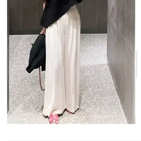 클로젯나인 린넨 핀턱 와이드 슬랙스 - 베이지,S