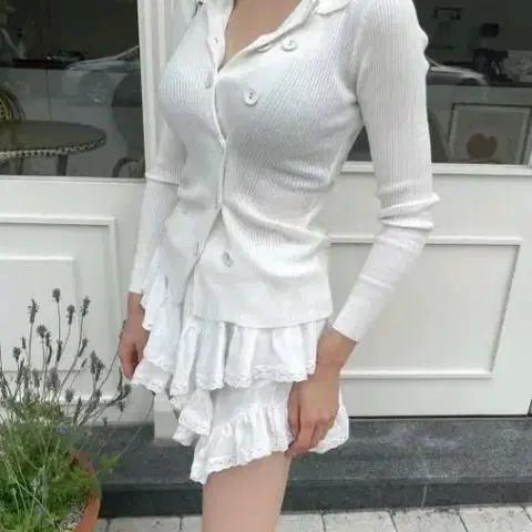 어트영 단추 가디건 - 아이보리,프리