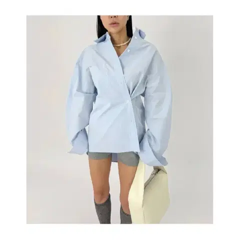 드노리타 랩클로져 옥스퍼드 셔츠- 블루,프리