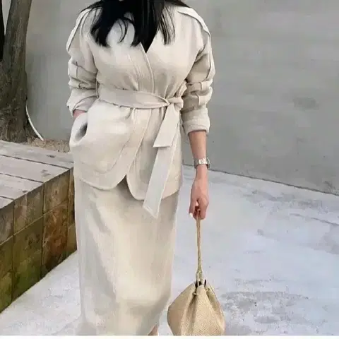 LEVAR 르바 린넨 자켓 스커트 셋업