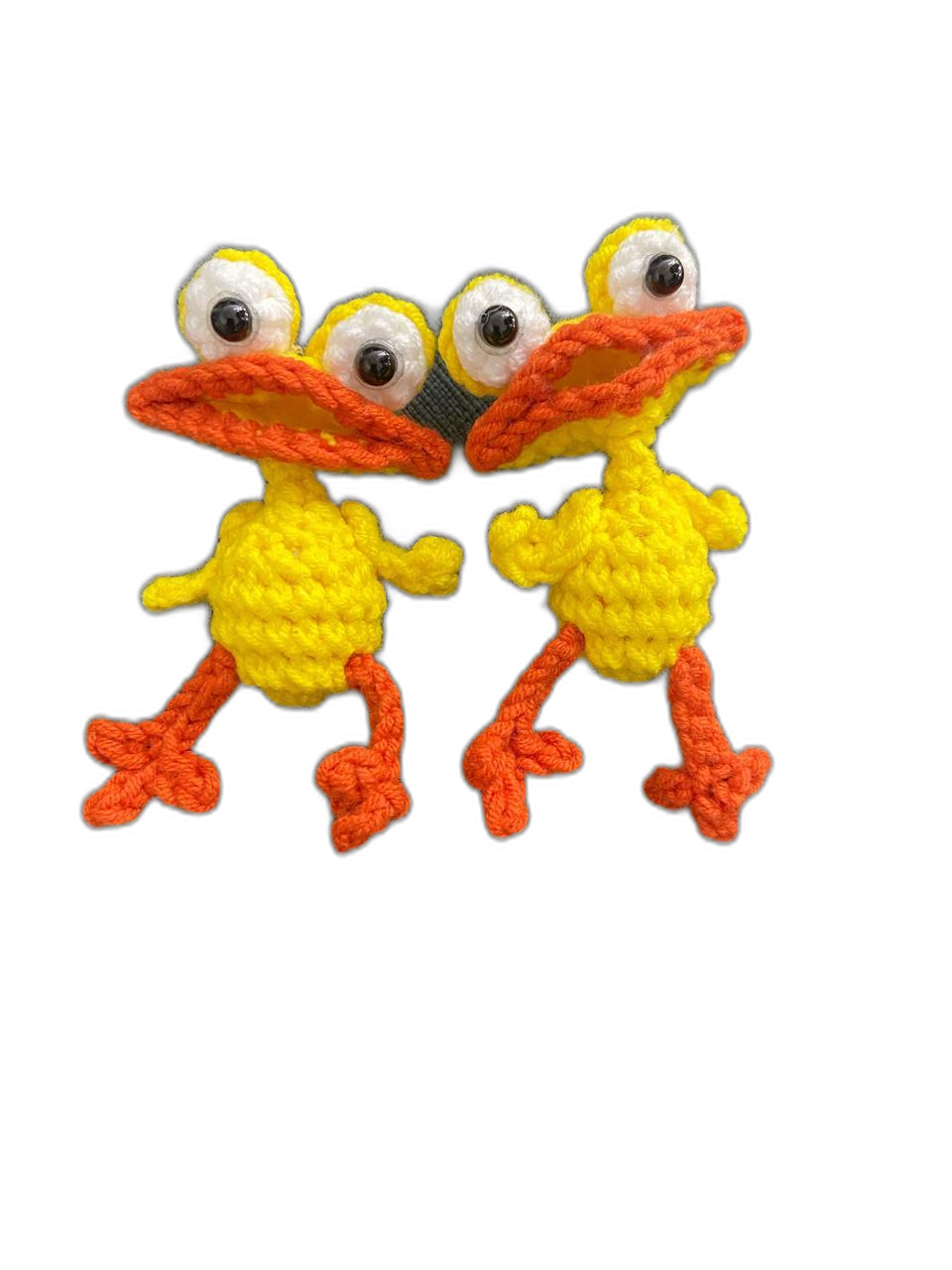 노랑오리키링 가방고리 손뜨개 핸드메이드