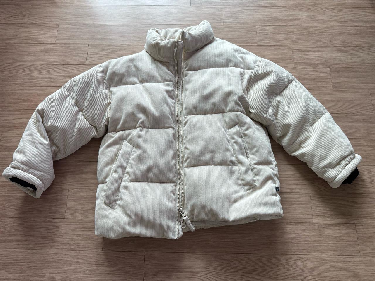 골덴 패딩점퍼 아이보리 화이트