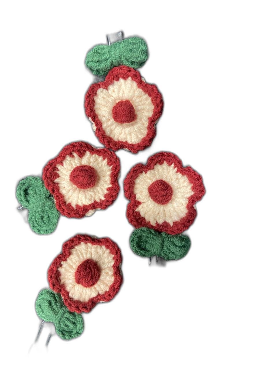 꽃핀 머리핀 손뜨개 핸드메이드