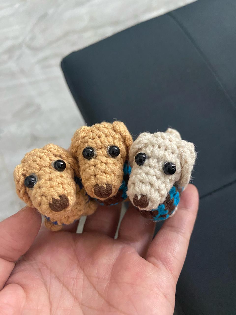 미니강아지 키링 가방고리 손뜨개 뜨개인형 핸드메이드
