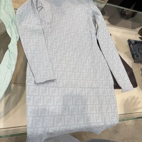 펜디 FF 로고 패턴 원피스 블루