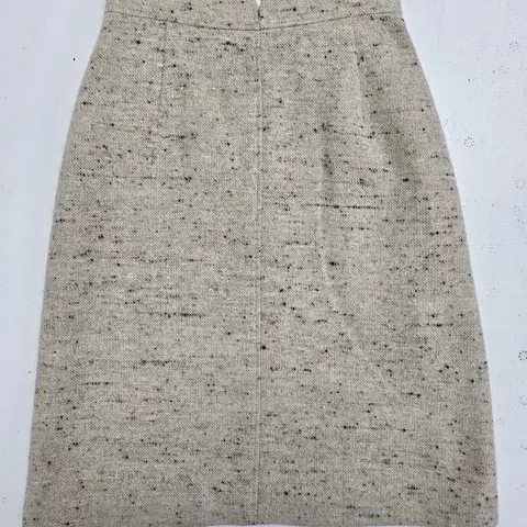 꾸레쥬 트위드 미디 스커트 아이보리