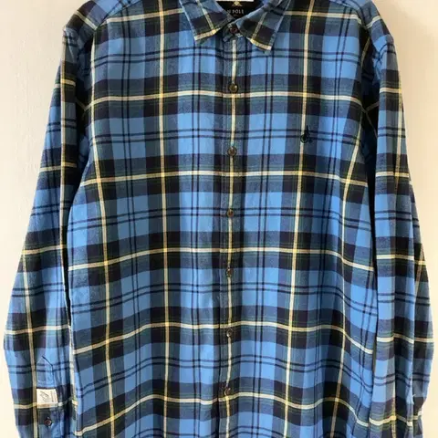 빈폴 블루 체크 남방 셔츠 100