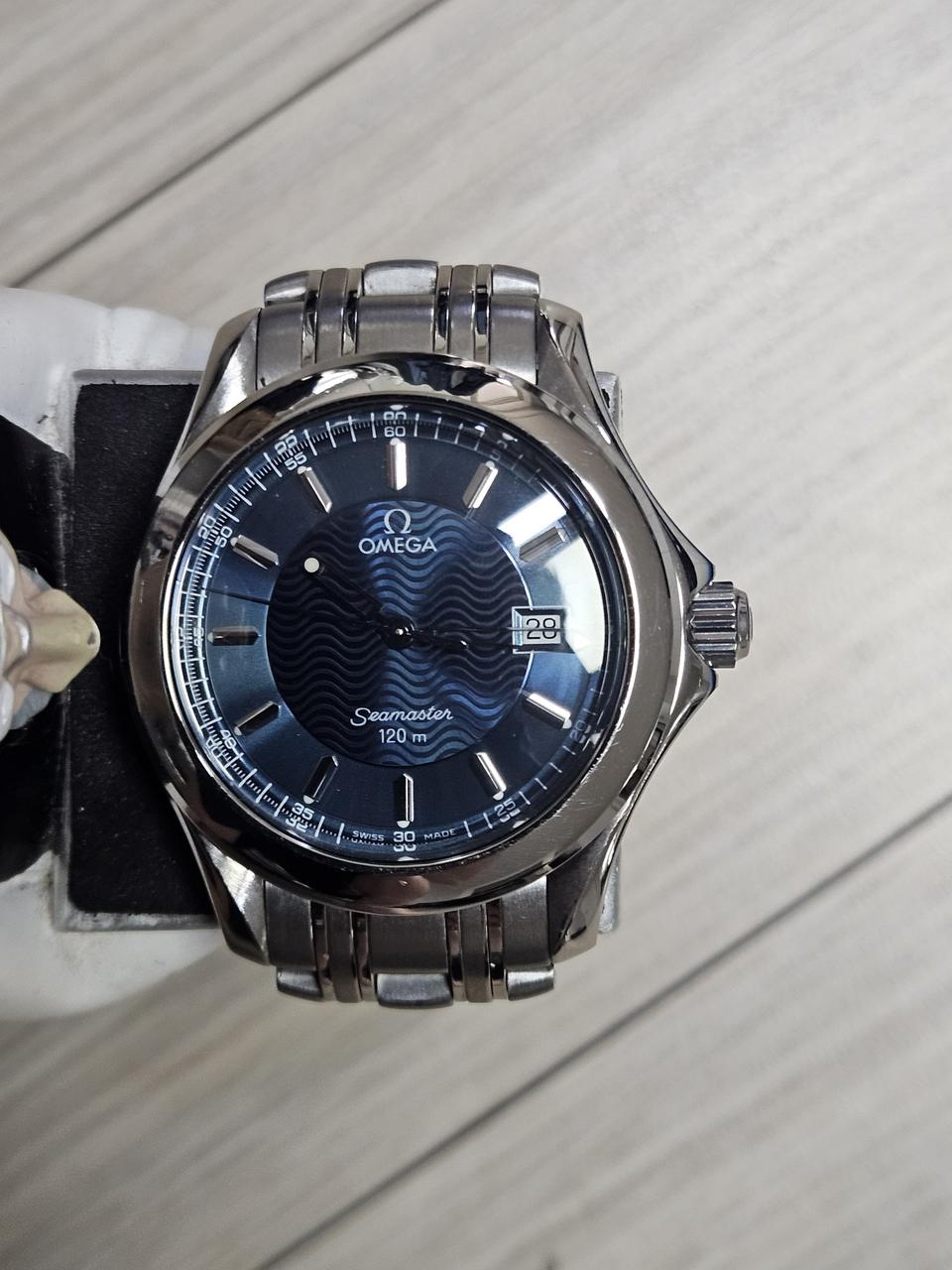 정품 오메가 씨마스터 다이버 120M 남성용 쿼츠 시계