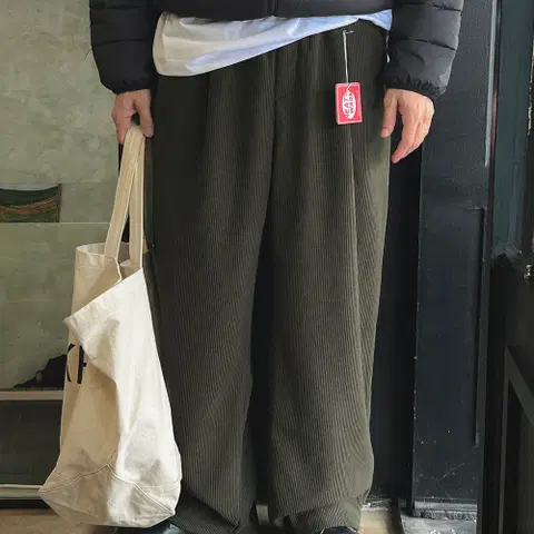 1+1[남여공용] 클래식 핀턱 와이드 기모골덴팬츠(3color,M~XL)