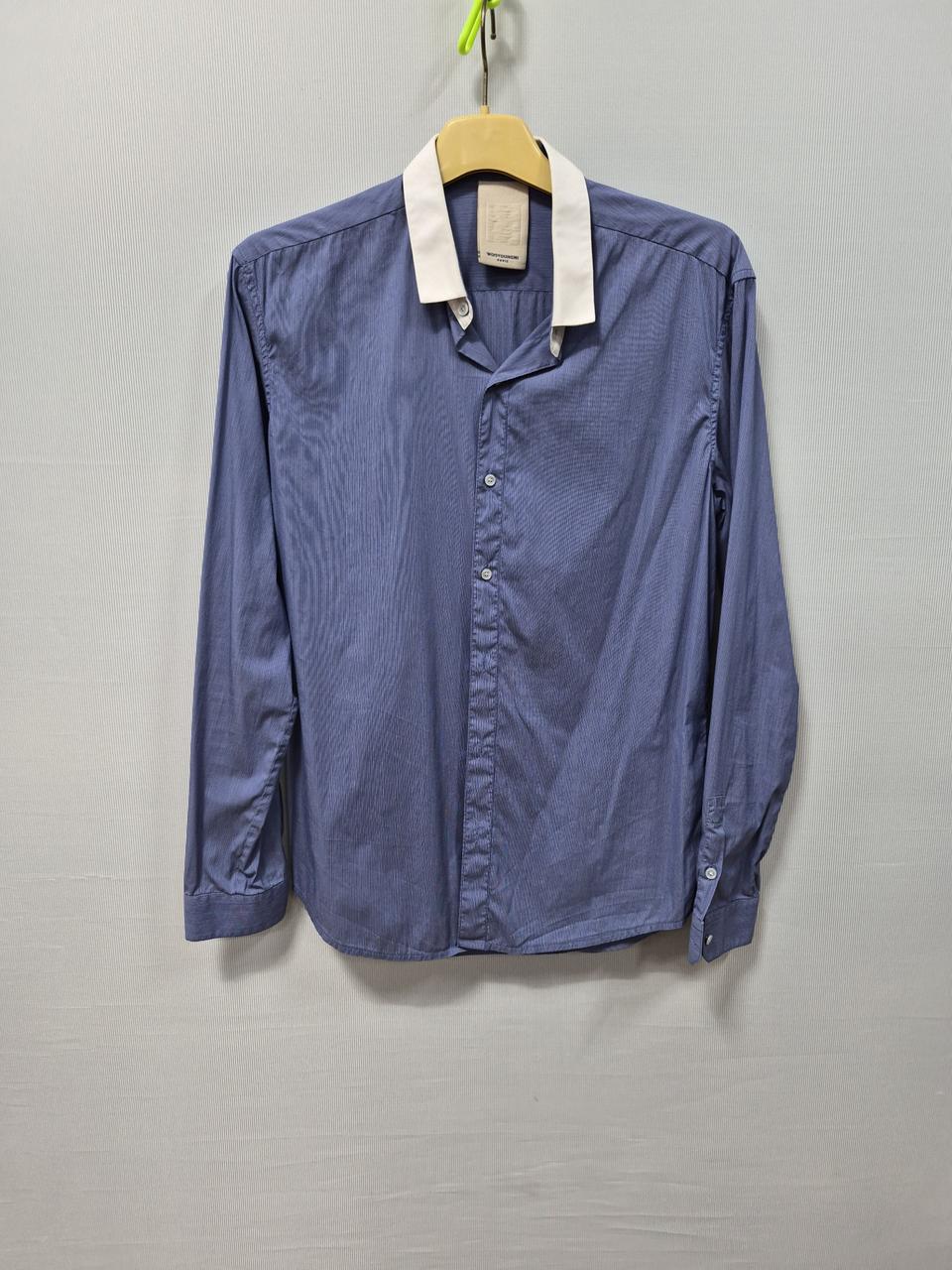 WOOYOUNGMI 우영미 블루 스트라이프 배색 셔츠 남성100