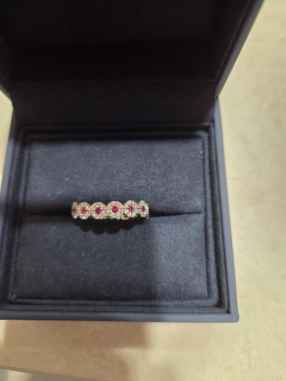 14k 화이트골드 루비반지