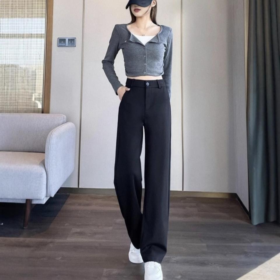 블랙색상 밴딩 하이웨스트 바지