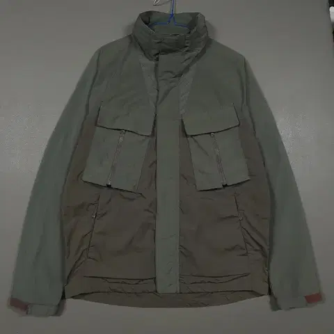 코오롱스포츠 신형 21ss 더블포켓 올리브 카키 바람막이 자켓 고프코어