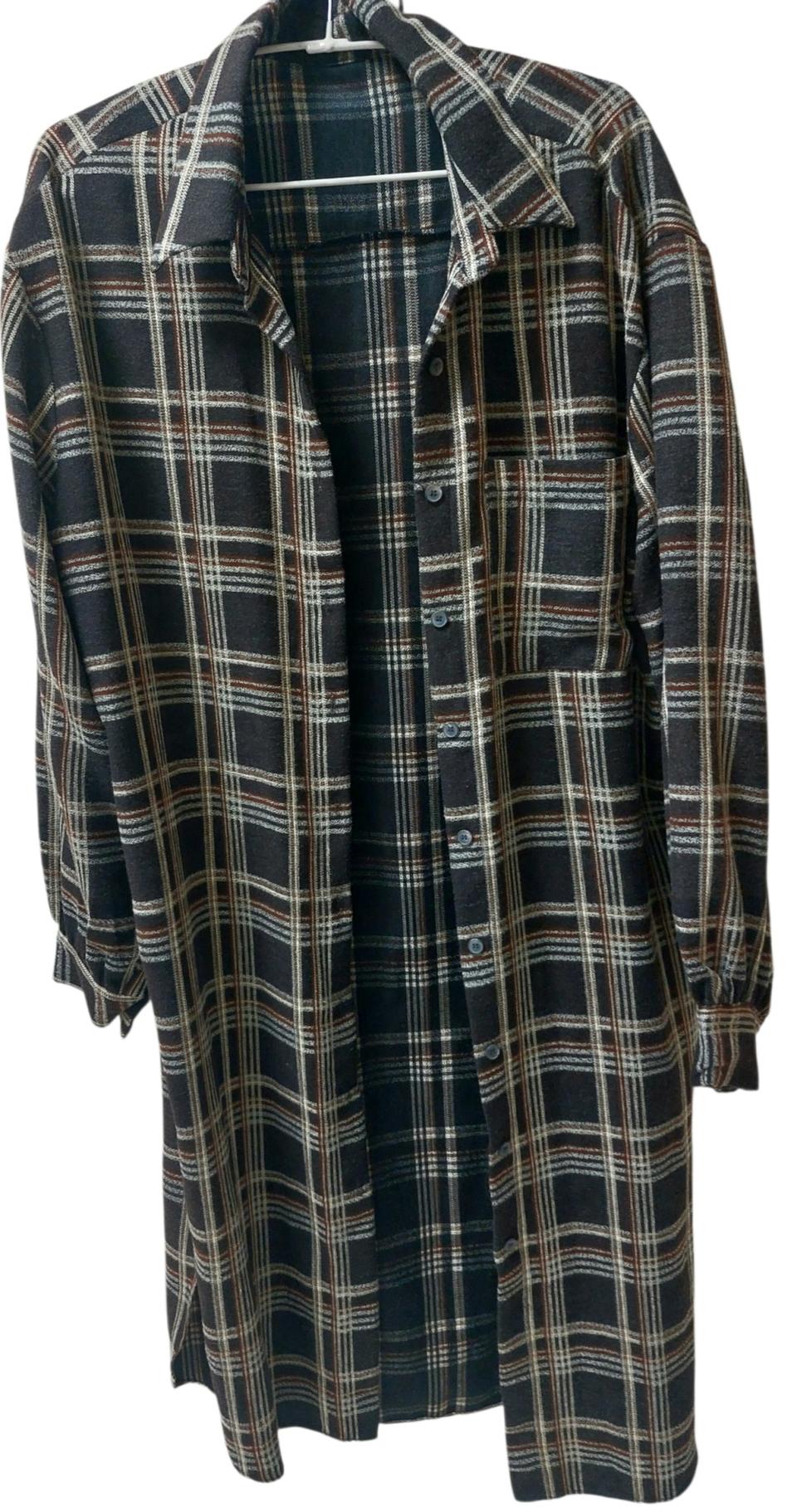 멜본 브라운 체크 롱 셔츠(원가29000원)