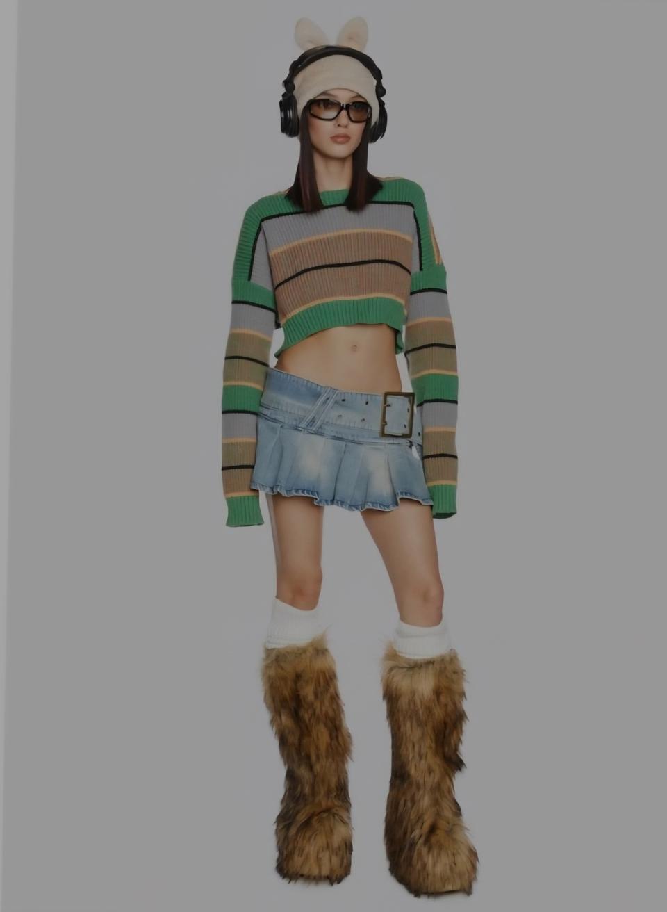 (1회시착)그린라인 오프숄더 크롭 니트S(44~55)