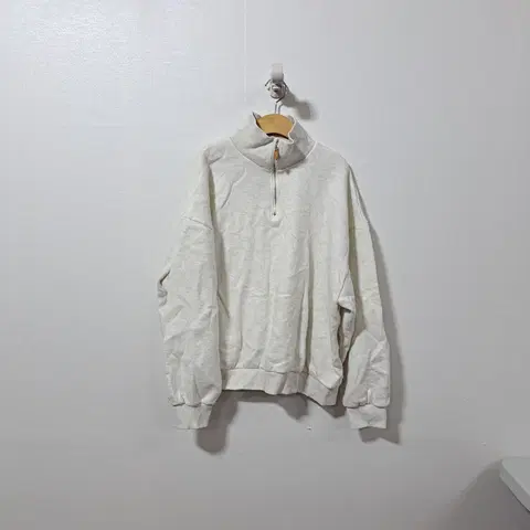 핫핑 오버핏 겨울 반집업 기모 맨투맨 3사이즈