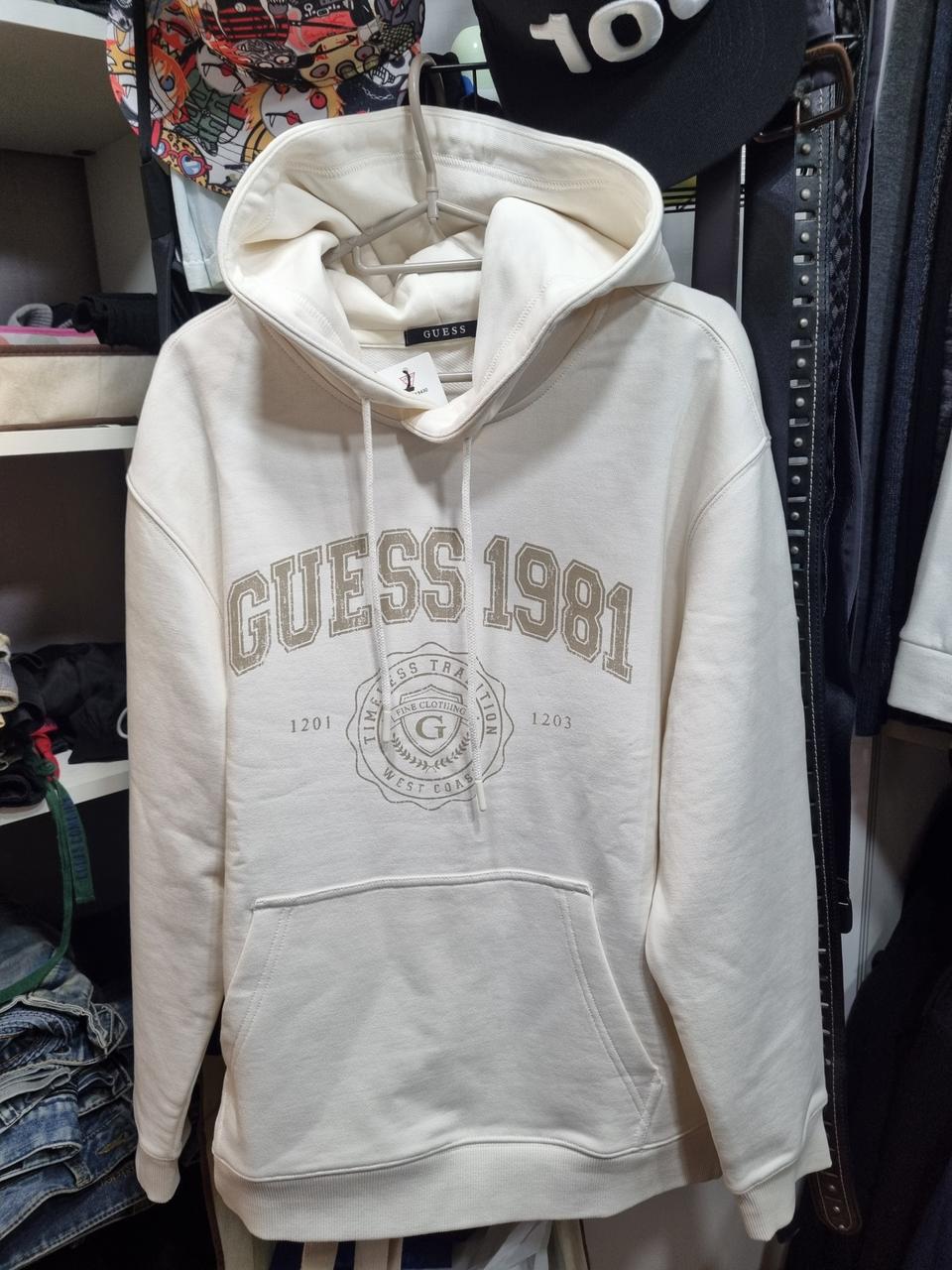 게스 M 후디티 1981 아이보리 크림색 95 남여공용