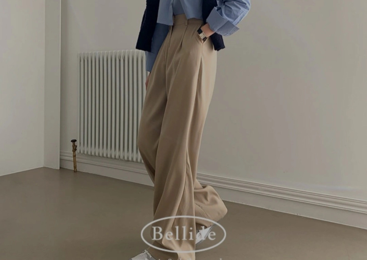 베이델리 베이지 와이드 슬랙스 팬츠 s