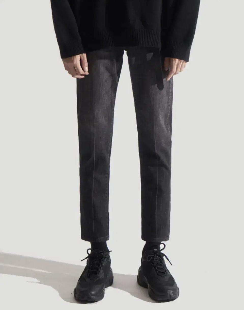 엘무드 블랙스완 레직라인 크롭 데님