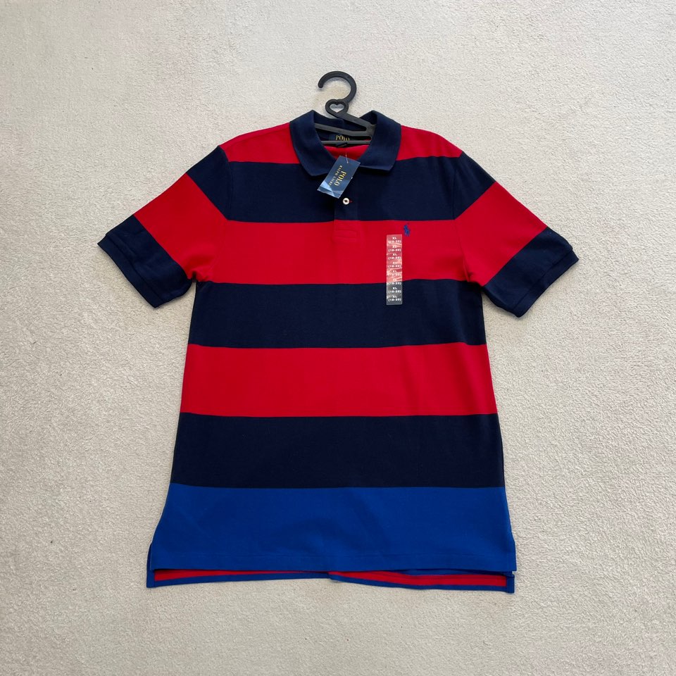 (새상품) 폴로 스트라이프 반팔카라티 95 