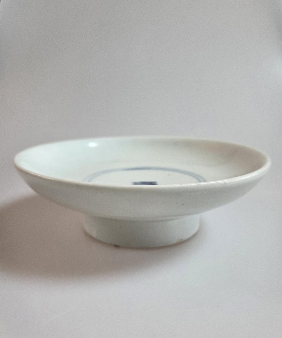 고미술품 조선시대 관요사기 청화백자 안(安)자명수자문접시