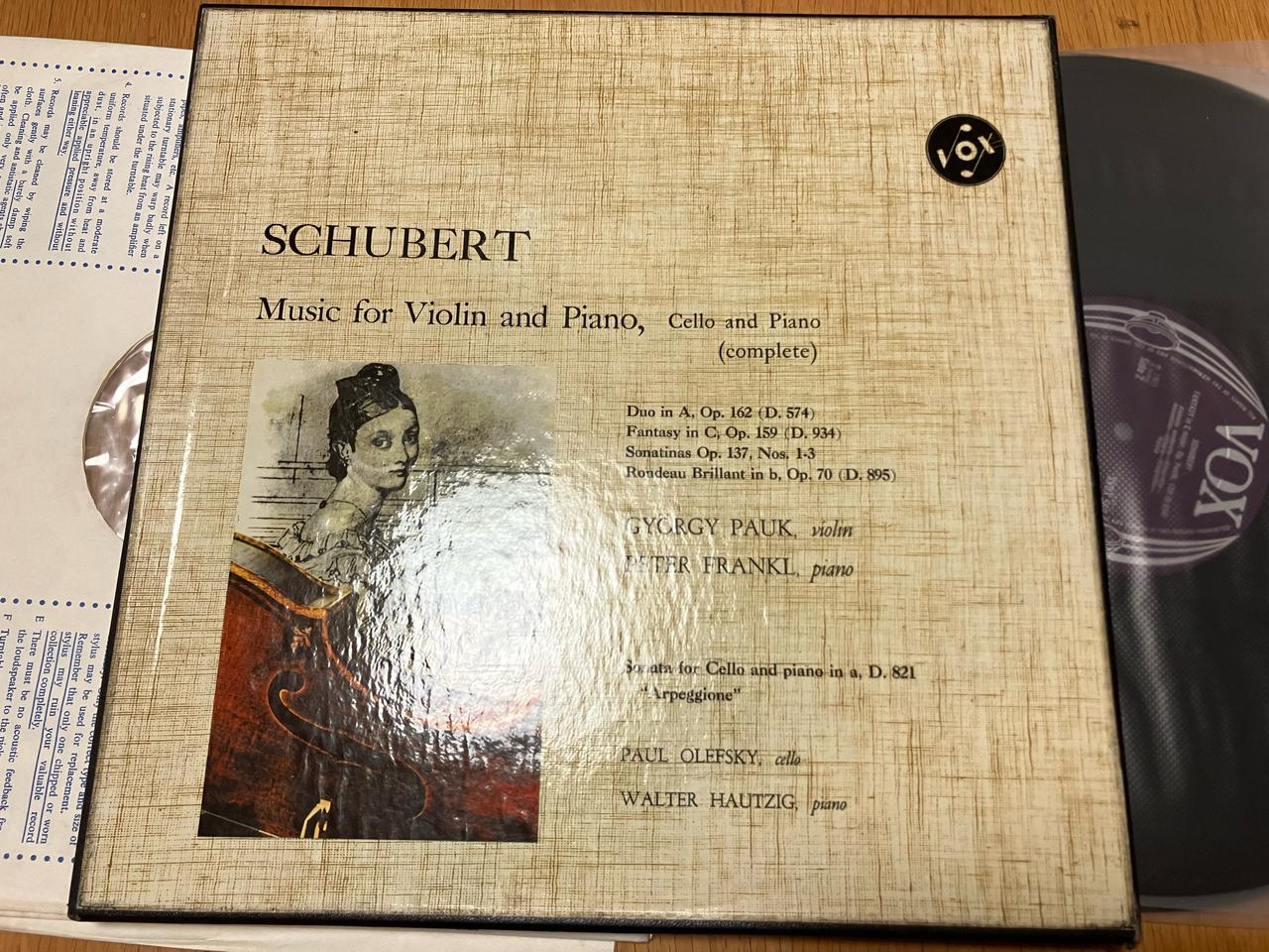 슈베르트 바이올린&피아노 음악 3LP (VOX)