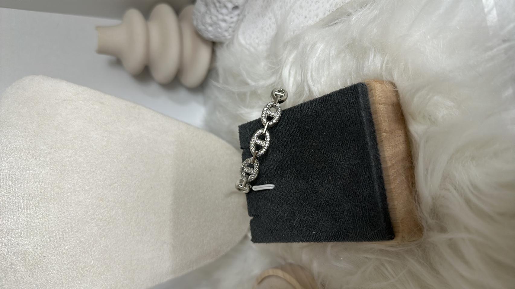 에르 실버 큐빅 뱅글