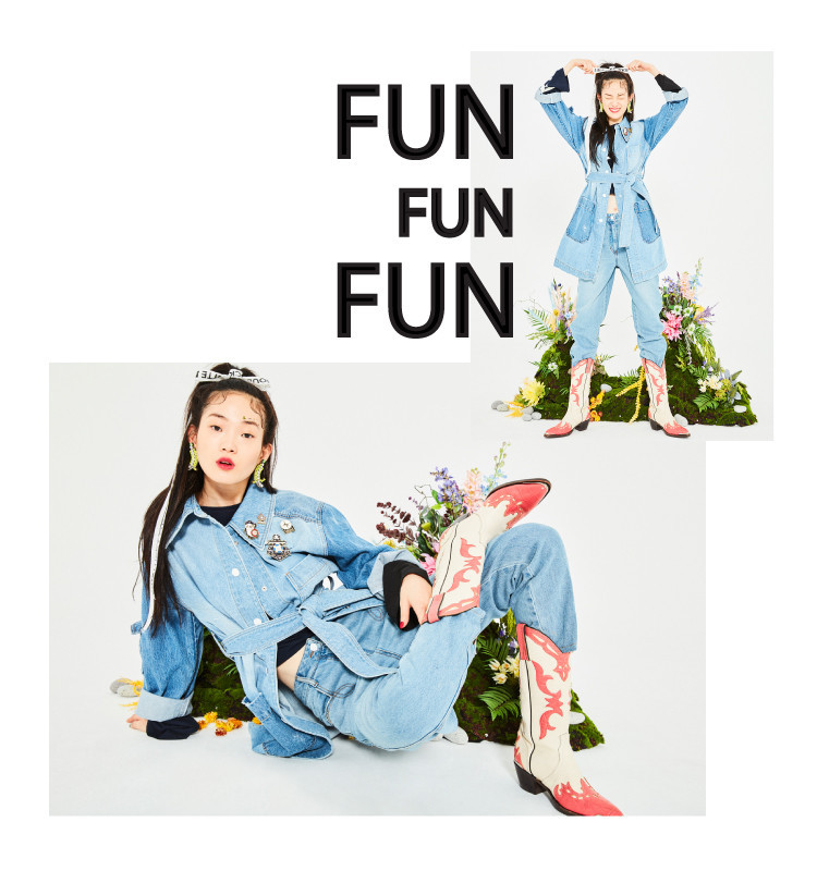 럭키슈에뜨 벨티드 데님 자켓