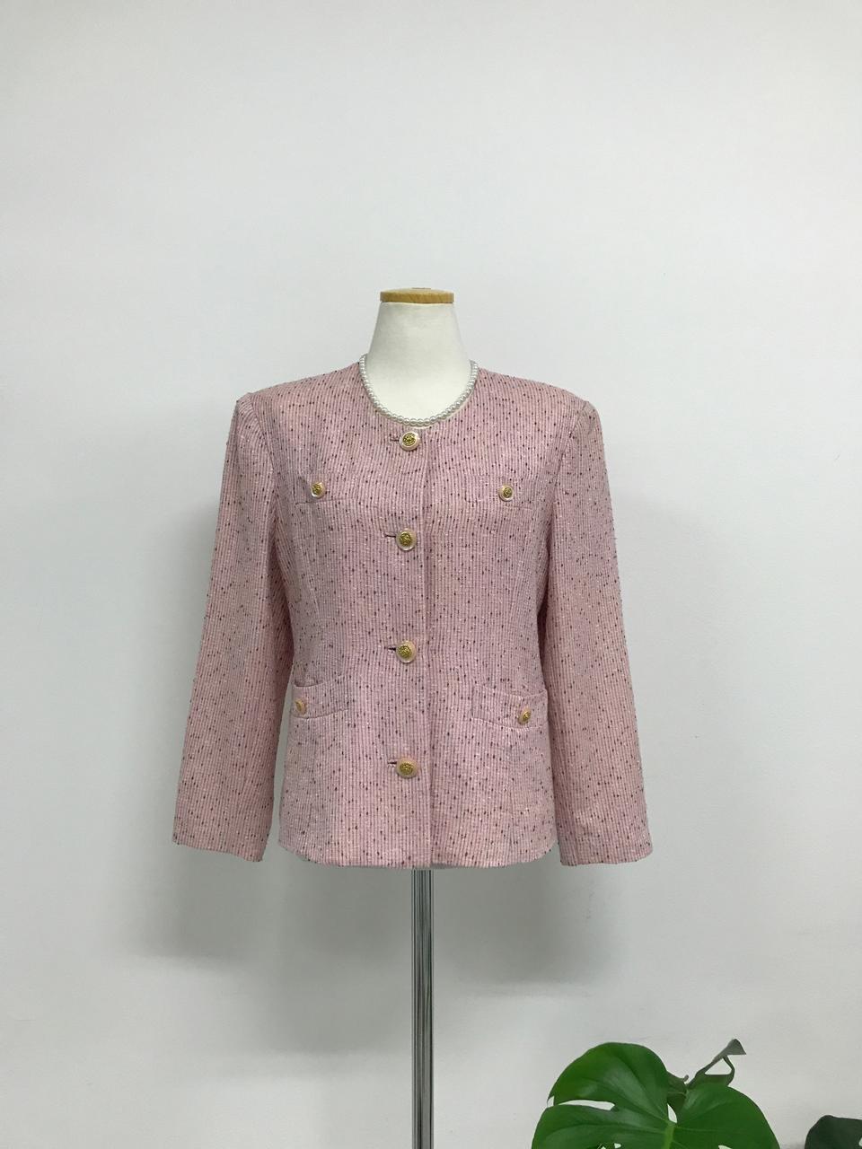 연핑크 트위드 자켓