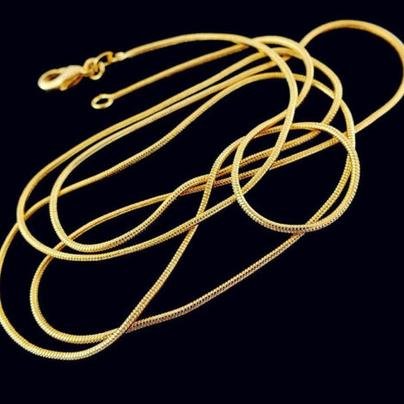 새 18K GP 61cm 금 목걸이 도금 선물 기념일