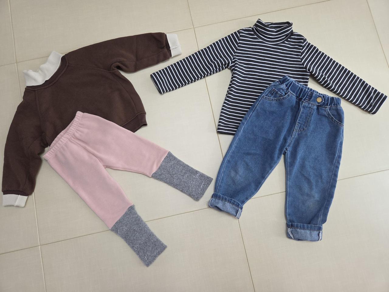 (일괄) 유아 기모 목폴라 상하복세트 110사이즈